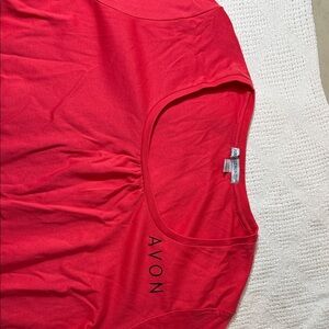 Avon Women's Bright Red/salmon color Short Sleeve Tee